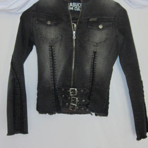 Parasuco Black Denim Jacket and Skirt